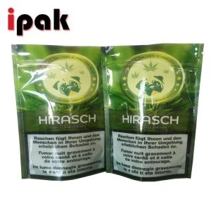 Tryckt Stå upp Folie Tobakspåse med dragkedja